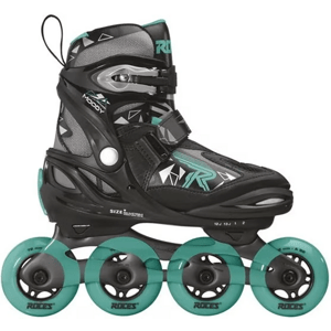 Roces - Moody TIF - Black/Aqua - nastavitelné in-line brusle Velikost (brusle): 30 - 35