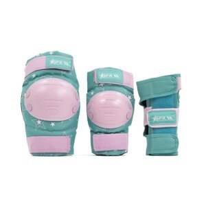 SFR - Youth Ramp Triple Pad Set Pink/Green - Dětská sada chráničů Velikost: L