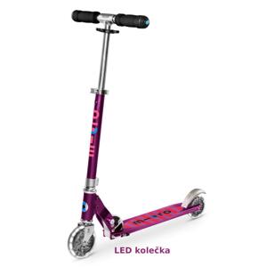 Micro - Sprite LED Purple Stripe - Dětská skládací koloběžka